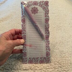 Renaissance‎ Floral Magnetic Notepad & Pen Set Elegant Stationery Gift